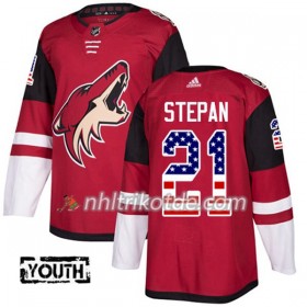 Arizona Coyotes Trikot Derek Stepan 21 Adidas 2017-2018 Rot USA Flag Fashion Authentic - Kinder